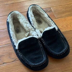 UGG Black Suede Slip-On Loafers